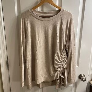 Lou & Grey Signature Soft Oatmeal Heather Sweatshirt with Side Tie, Size XXL
